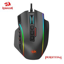 Mice Redragon Perdiction M901k Usb Wired Gaming Mouse 12400 Dpi Programmable Game Mice Backlight Ergonomic for Laptop Pc Computer