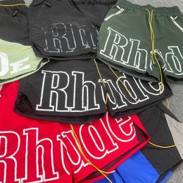 Luxury Brand Mens Shorts Big Letters Print Rhude Shorts Men Women Quality Vintage Drawstring Breathable Short Clothing Y1VH