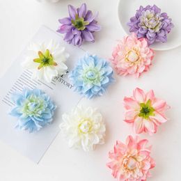 Dried Flowers 10Pcs Artificial Dahlias Christmas for Home Wedding Decoration Outdoor Garden Diy Candy Box Handmade Wreath Silk