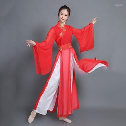 Ethnic Clothing Women's Chinese Traditional Folk Dance Hanfu Costume Embroidery Ancient Oriental Fairy Princess Performance Outfits With