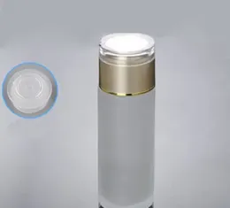 120ml frosted glass bottle with gold lid ,glass lotion toner bottle ,frost 120 ml Cosmetic Packaging glass bottle Wholesale