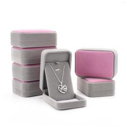 Jewelry Pouches 10Pcs Velvet Gift Box Rectangle Necklace Watch Square Bracelet Bangle Jewellery Display Holder Case