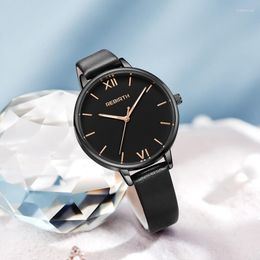 Wristwatches REBIRTH Women Leather Quartz Watches For Ladies Wirst Minimalist Simple High Quality Female Clock Relogio