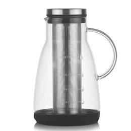 1pc Glass Coffee Pots, Coffee Utensils Ice Drop Coffee Cold Extracting Pot Hand Made Cold Brewing Pot Household Sharing Pot Fruit Juice Tea Filtering Glass Pot
