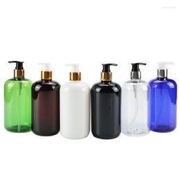 Storage Bottles Multicolor 500ML X 10 Emulsion Pump For Shampoo Personalised Liquid Soap Containers With Gold Silver Collar Lotion