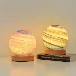 Table Lamps Nordic Style Creative Planet Night Light Study Office Desk Livingroom Bedroom Bedside Decoration Home