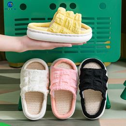 Slipper Home Linen Baby Girls Slippers Children Shoes Kids Breathable Non Slip Thick Soled Spring Summer Platform Sandals Miaoyoutong 230613