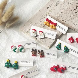 Dangle Earrings 2023 Fashion Cute Romantic Cartoon Santa Claus Elk Christmas Tree Resin Girl Gift