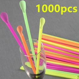 Bar Tools 1000Pcs plastic Straws Drinking Straw Spoon Pub Slush For Birthday Celebration Party Supplies 230612