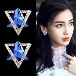 Stud Earrings Korean Geometric Crystal For Women Punk Gold Silver Colour Sweater Earring Statement Party Anniversary Jewellery Gift