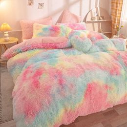 Yatak Setleri Furry Yatak Seti Lüks Coral Polar Prenses Vinç Varvet Sıcak Yorgan Supet Nevul Set Set Battaniye Yatak Odası Yatak Setleri Z0612