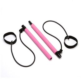 Yoga Circles Portable Pilates Exercise Bar Studio with Resistance Band Loops Perfect and Toning Pink 230612