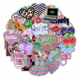 Kids Toy Stickers 103050PCS Vintage Laser Leopard Love Y2k Aesthetic Motorcycle Travel Luggage Guitar Skateboard 2000s Sticker Decal 230613