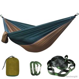 Hammocks Solid Color Hammock for Camping Survival travel with tree straps carabiners outdoor furniture R230613