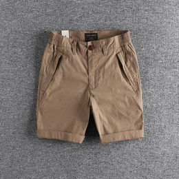 Men's Shorts Summer Quick Drying Casual Men's Trend Solid Color Work Clothes Straight Tube Thin Style Quarter Pants 286