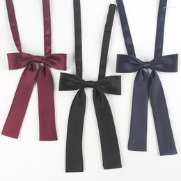 Bow Ties 12 16CM Tide Wine Navy Black Solid Polyester Bowtie For Woman Students Wedding Casual Neckties Accessories