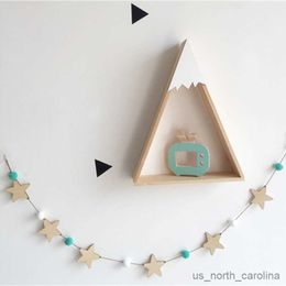 Garden Decorations Nordic Wooden Star Garlands String For Kids Room Decoration Hanging Wall Ornaments Girls Gifts Decor Banners Photo Props R230613