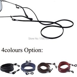 Eyeglasses chains Wholesale 20PCS Leather Eyeglass Cord Adjustable End Glasses Holder Width 3.5MM Leather Glasses neck strap String rope Band 230612