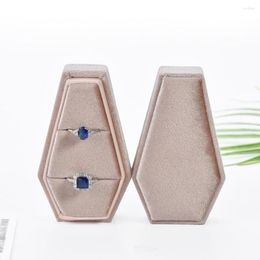 Jewelry Pouches Ring Box 2-Position Removable Lid Anti-pilling Fadeless Easy Access Casket-Shape Happy Halloween Case Home Supply