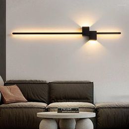 Wall Lamp Modern Minimalist Creative Strip Lighting Fixtures Aluminum Bedroom Living Room Sofa Grille Background Bedside