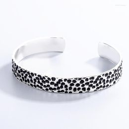 Bangle Retro Thai Silver Spotted Rock Colour Resizable Opening Bracelet For Women Luxury Jewellery Gift