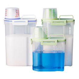 Storage Boxes Bins 3L Laundry Soap Dispenser Multifunctional Detergent Powder Fabric Softener Liquid Bottle for Room Organisation 230613