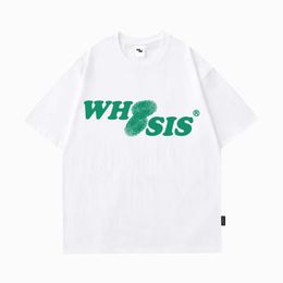 WHOOSIS mens t shirts men shirts designer tees t shirts summer pure cotton printed short sleeves, unknown name series trendy couple street clothing 23W