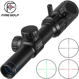 Frie 1-4x20 Hunting Rifle Scope Green Red Illuminated Riflescope with Range Finder Reticle Caza Rifle Scope