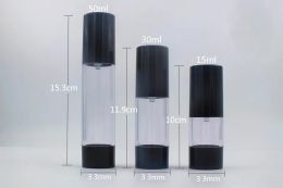 wholesale new 30ml black airless pump bottle empty,30 ml plastic airless Refillable Bottles Top Quality