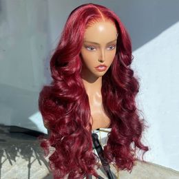 13x4 Lace Front Human Hair Wig Brazilian Red Colored Wigs Hd Transparent Body Wave 13x6 Human Hair Lace Frontal Wig