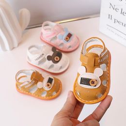 First Walkers Baby Shoes Infant Sandals Non-slip Soft-Sole Flat Toddler Children With Sound Summer Kids Lovely