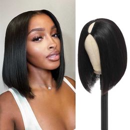 Lace Wigs Short V Part Bob Wigs for Women Straight Short Synthetic Hair Wigs Glueless Updated V Part Wig Natural Hair Bob Wigs Z0613