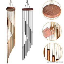 Garden Decorations Musical Wind Chime Pipe 12 Wind Chimes Gold/silver Bells Decor For Living Bedroom Dining Coffee Shop Wind Chimes R230613