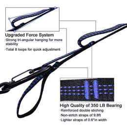 Hammocks Hammock Straps Special Reinforced Straps Ring High Load-Bearing Barbed Black Outdoor Camping Hammock Straps