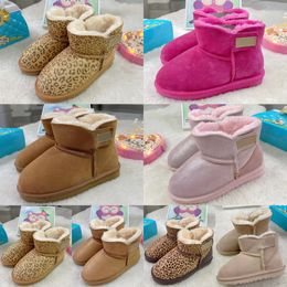 Australien Classic Snow Mini Boots Kinder Uggi Schuhe Mädchen Leopard Spotty Winter Kinder Kleinkind Boot Baby Kind Schuh Jugend Kleinkinder Wggs Sneaker Chestnut Pink Carnation