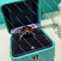 Ruby Ring Womens Designer Ring Classic Diamond Rings Luxury Sterling Silver Engagement Wedding Ring Jewelry For Ladies With Box