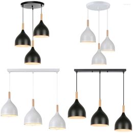 Pendant Lamps Nordic Wood Led Lights Vintage Modern Hanging For Living Room Restaurant Home Loft Decor Suspension Luminaire