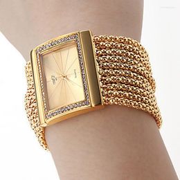 Wristwatches 2023 Vintage Women Watches Luxury Top Brand Gold /Silver Fashion Casual Quartz Watch Clock Relogio Feminino