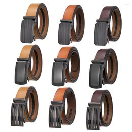 Belts Genuine Leather Designer Belt For Men Vintage Retro Jeans Waist Strap Automatic Buckle Coffee Yellow Brown Cowhide B973