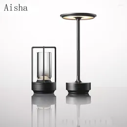 Table Lamps LED Aluminium Lamp Nordic USB Dimming Atmosphere Night Light Simple Bedroom Restaurant Bar Bedside Touch