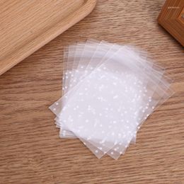 Gift Wrap 100PCs Transparent Polka Dot Cookie Bags Clear Candy Cupcake Wrapper Self Adhesive