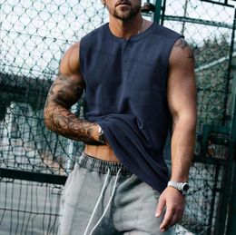 Summer Men's Tank Tops Fashion Cotton Sleeveless Casual Top Men T-Shirt Gym Bodybuilding High Quality Tees Plus Size 6XL