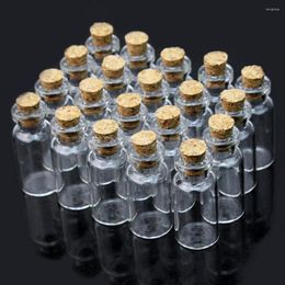 Storage Bottles Wholesale 100 Pcs Dia 16mm Cute Cork Glass With Wooden Stoppers Vial Clear Essential Oil Decorative Bottle