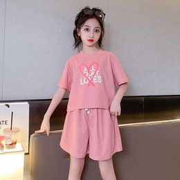 Suit 2023 New Fashionable Children's Fashion Short Sleeve Girls' Summer Sports Net Red Two Piece korean children clothing