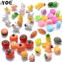 Charms Mix Resin Animal Fruit Lemon Banana Tomato Goose Turtle Pendant Beads For Making Necklace Diy Craft Keychain Drop Delivery Smtyx