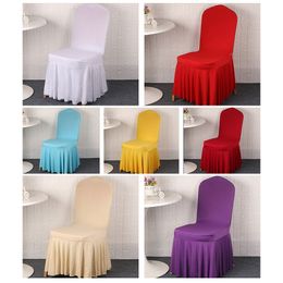 Chair Covers 5pcs 10pcs/lot Elastic el Wedding Chairs Cover Fully Inclusive Fabric Chair Covers For Wedding Party Banquet Event Decoration 230613