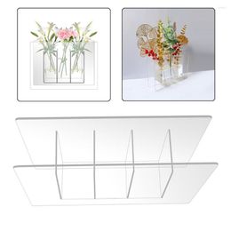 Vases Clear Acrylic Flower Vase Rectangular Floral Centrepiece Dining Table Arrangements Wedding Decorative Pot Gift