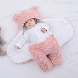 Sleeping Bags Cute Newborn Baby Boys Girls Blankets Plush Swaddle Wrap Fluffy Fleece Bag Cotton Soft Bedding Set