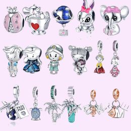 925 sterling silver charms for Jewellery making for pandora beads 925 Bracelet Pendant Cat Tree Unicorn Earth Series charm set