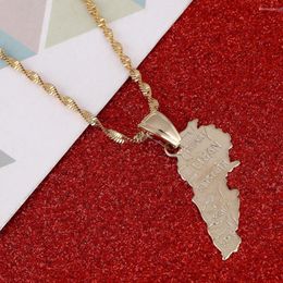 Pendant Necklaces Liban Map Necklace Pendants Chain Women Men Gold Colour Jewellery Lebanon Lebanese